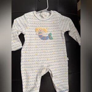 White and Blue Mermaid Footie
